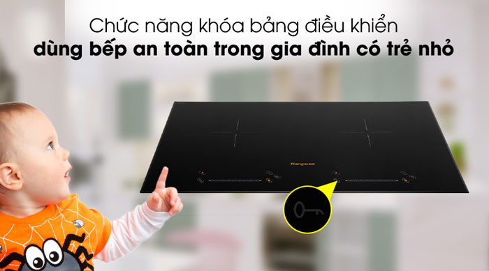 Bếp từ Kangaroo KG866i có khóa trẻ em và nhiều tiện ích khác