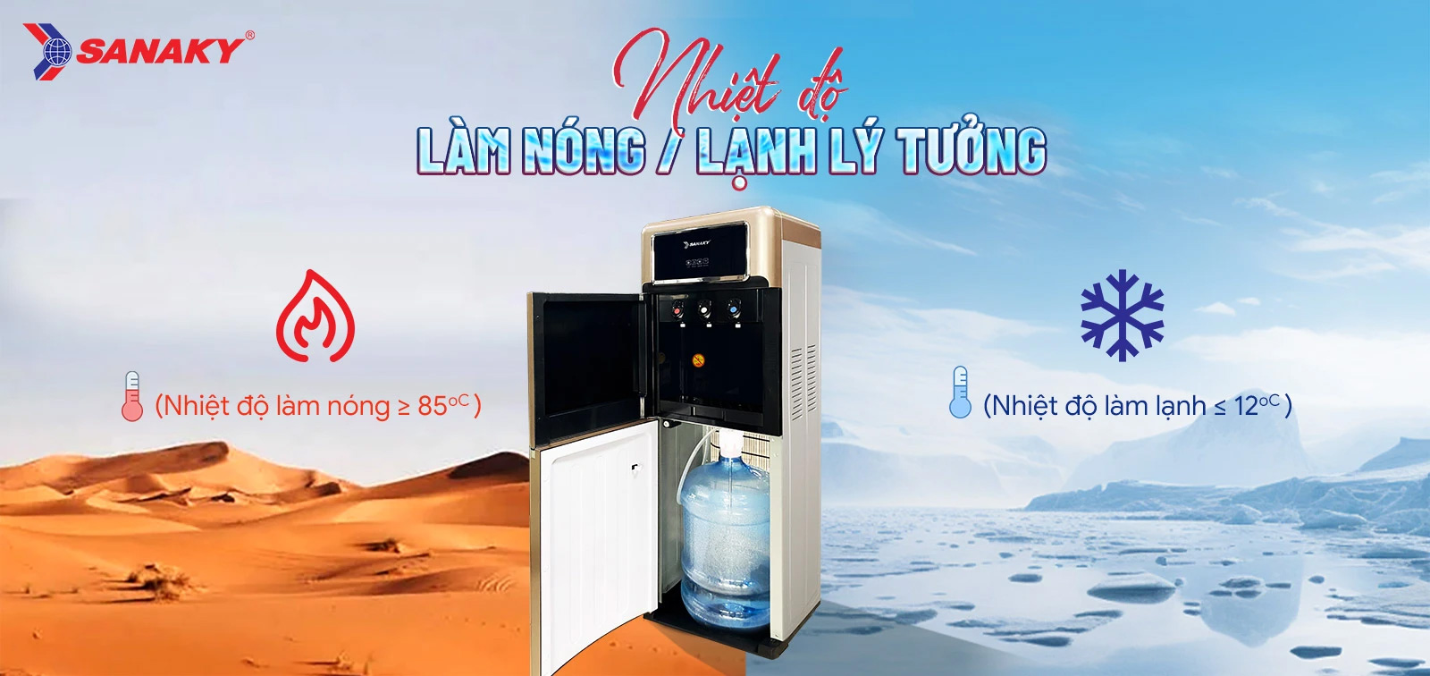 Cây nước nóng lạnh Sanaky  