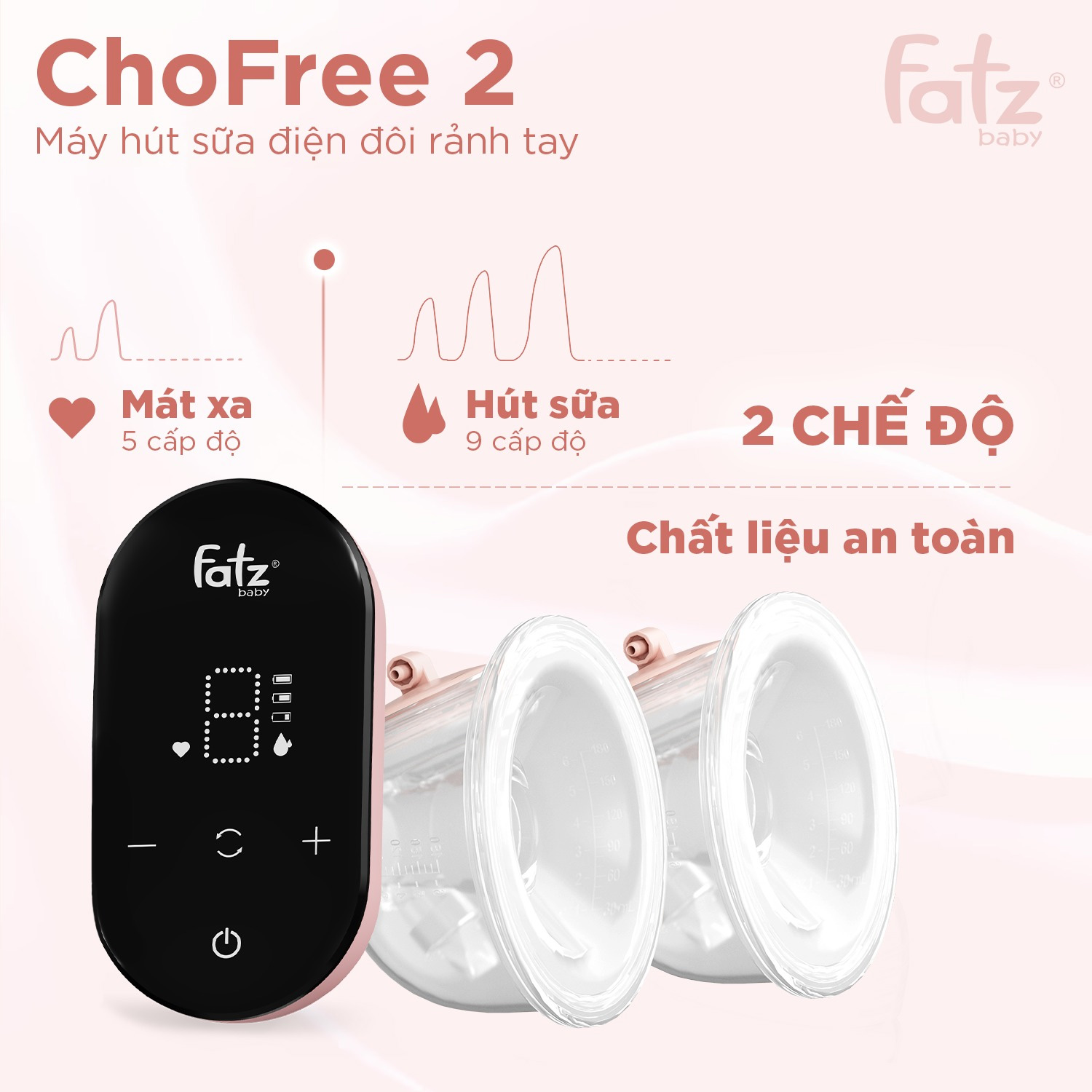 Máy hút sữa điện đôi rảnh tay Fatzbaby ChoFree 2 FB1382MX