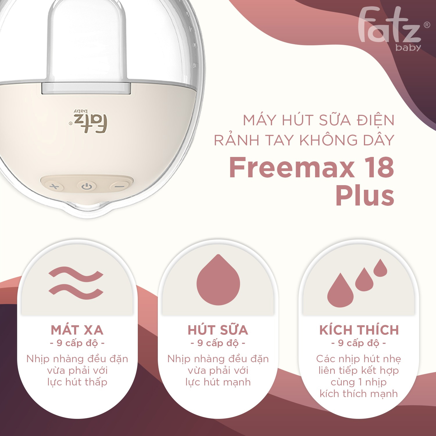 Máy hút sữa rảnh tay không dây Freemax 18 Plus FB1228TP