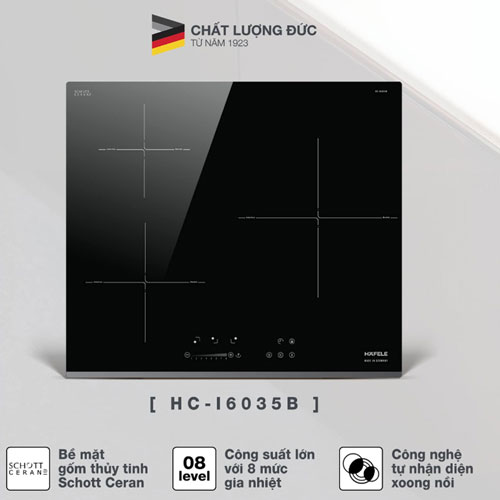 Bếp từ Hafele HC-I6035B có tổng công suất lên đến 7.400W giúp nấu ăn nhanh chóng