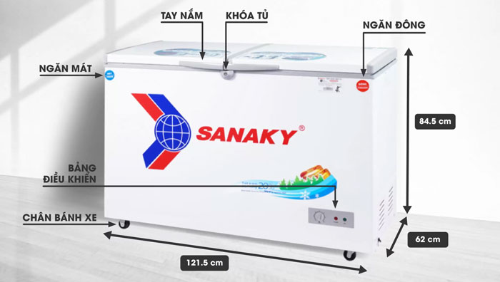 Cấu tạo của tủ đông Sanaky 4099W1N 
