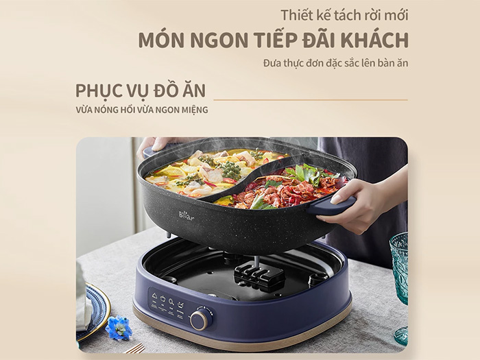 Nồi lẩu điện 2 ngăn 