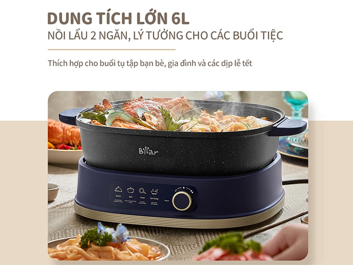 Nồi lẩu điện 2 ngăn Bear SB-NL60U
