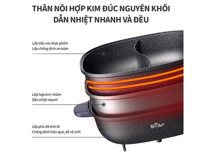 Nồi lẩu điện 2 ngăn Bear SB-NL60U