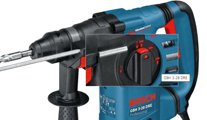 3 chế độ hoạt động trên máy khoan búa Bosch GBH 3-28 DRE 