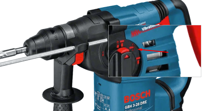 Máy khoan Bosch GBH 3-28 DRE có chế độ đảo chiều mũi khoan