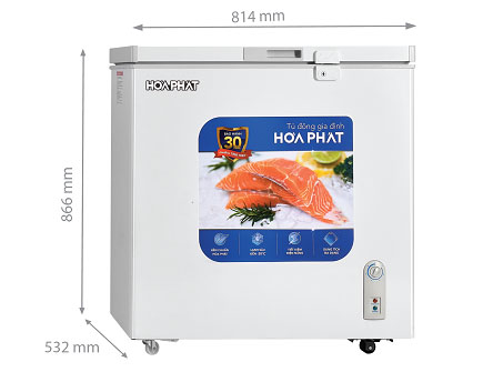 Kích thước của tủ đông 1 ngăn Hòa Phát HPF AN6162