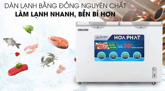 Tủ đông HCFI 656S2Đ2 sử dụng dàn lạnh bằng đồng