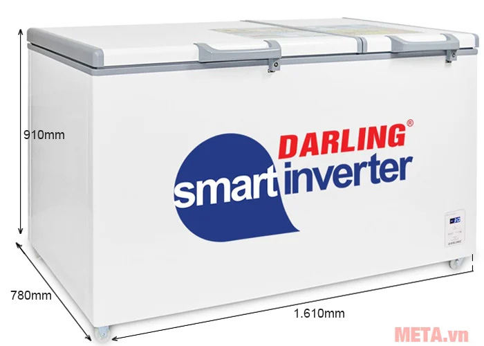 Kích thước của tủ đông Darling DMF-7699 WSI