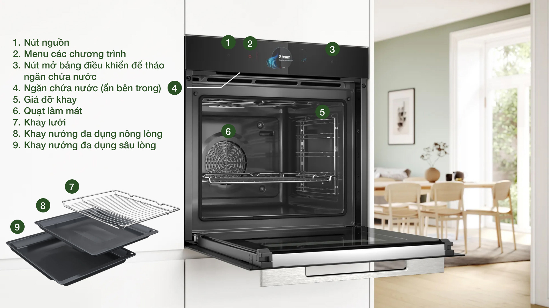 Lò nướng kèm hấp Bosch HRG7784B1 Serie 8