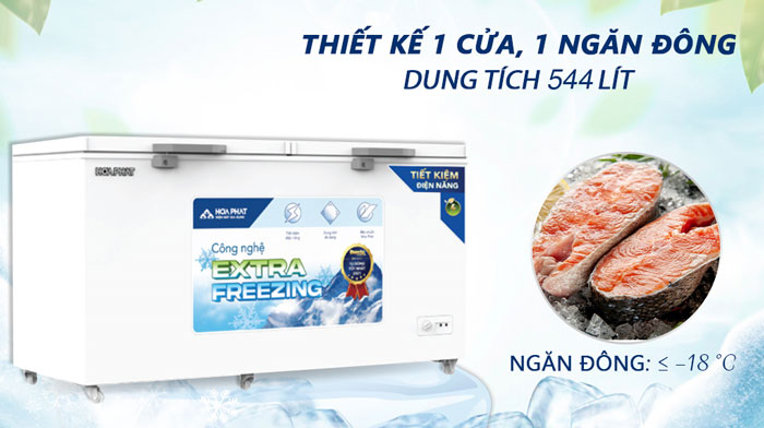 Tủ đông Hòa Phát 544 lít HPF AD6544 có thiết kế hiện đại