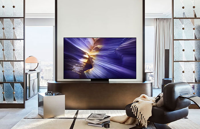 Smart TV Samsung OLED Vision AI 4K QA55S90FAKXXV sở hữu thiết kế thanh mảnh, tinh tế 