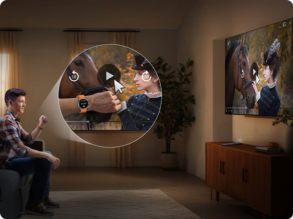 tivi Samsung UA50U8500FKXXV 50 inch sử dụng điều khiển có thể điều khiển thông qua đồng hồ thông minh