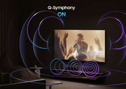 Smart tivi Samsung Crystal UHD 4K 55 inch UA55U8500FKXXV sử dụng công nghệ Q-Symphony