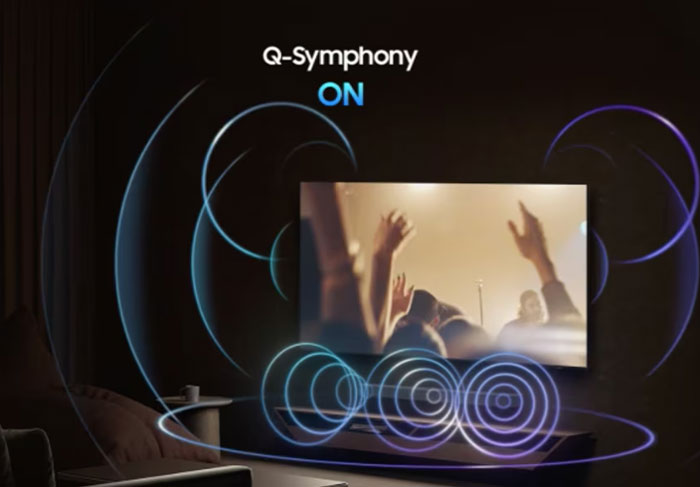 Công nghệ Q-Symphony trên tivi Samsung OLED Vision AI 4K 65 inch QA65S90FAEXXV