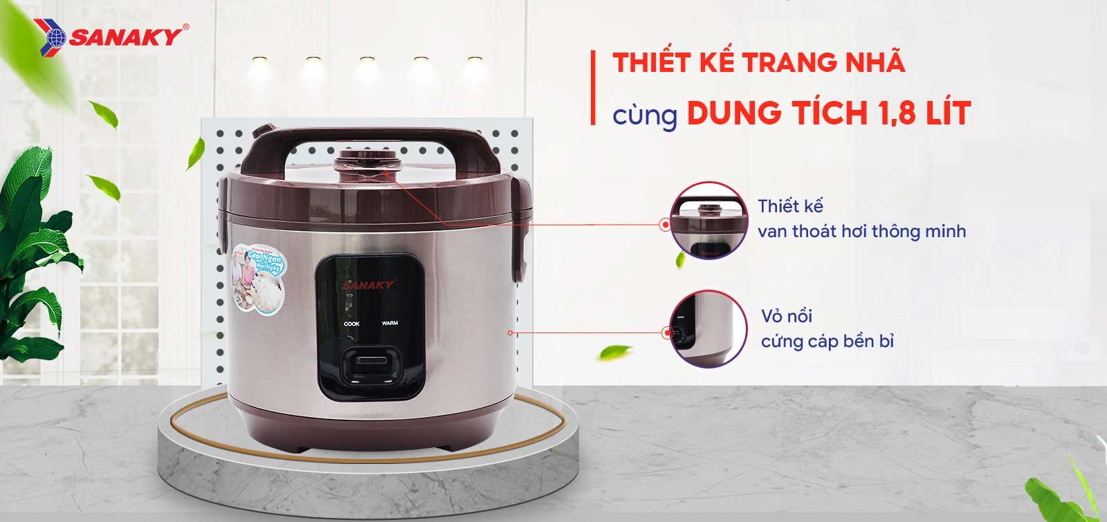 Nồi cơm điện Sanaky SNK-NG18N24