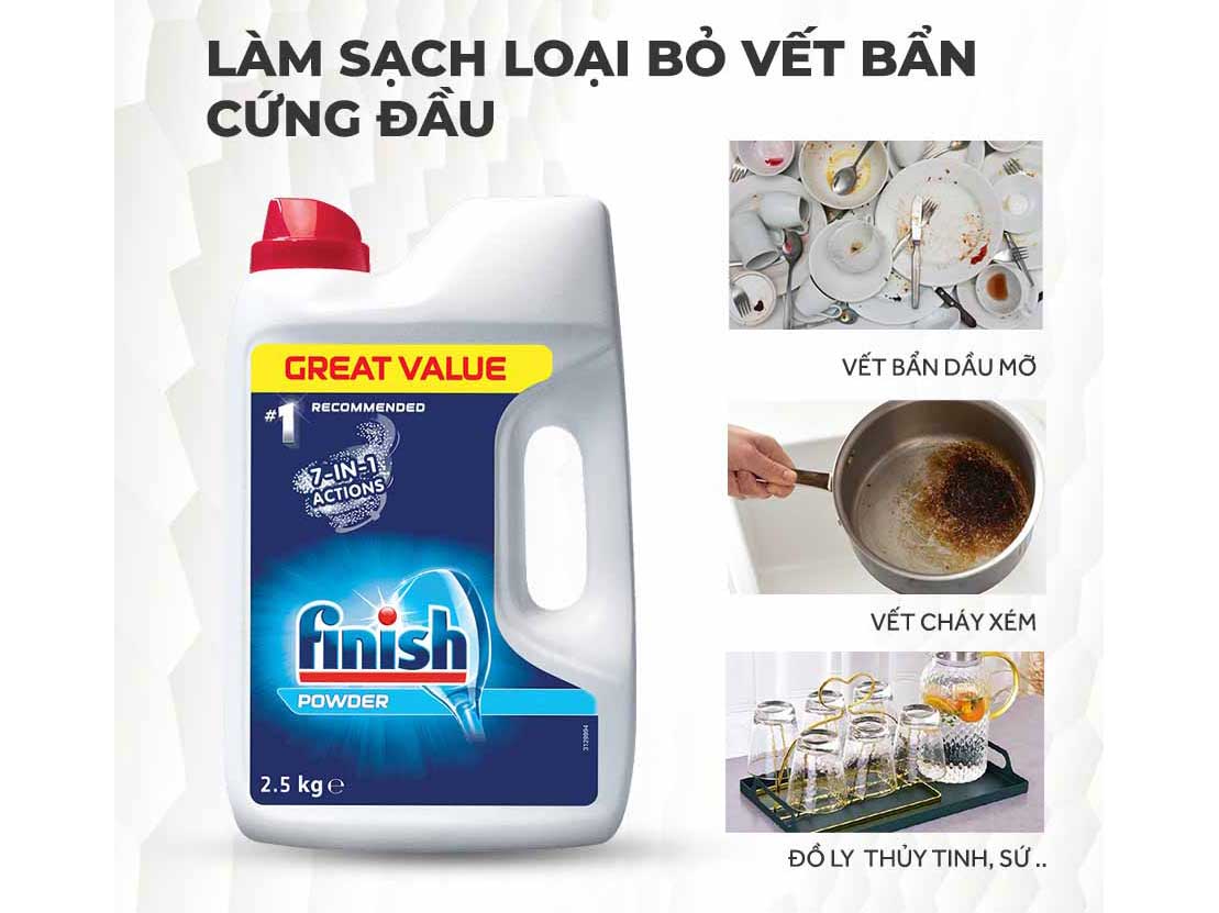 Bột rửa bát Finish 2.5kg