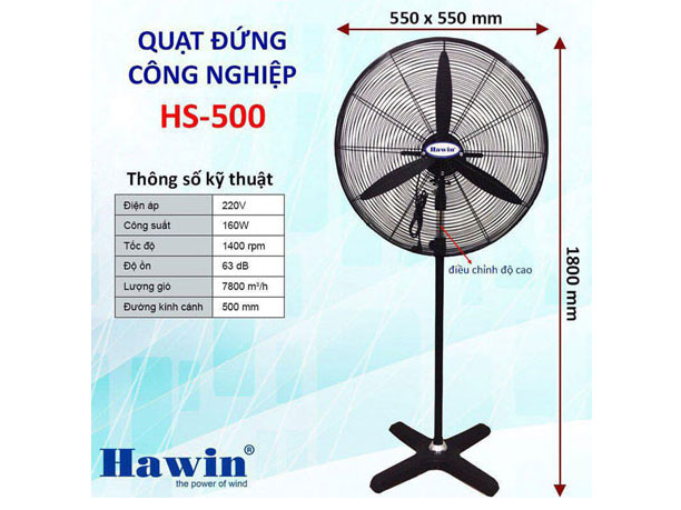 Quạt cây công nghiệp Hawin HS500