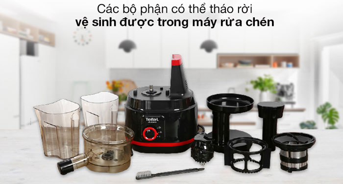 Các bộ phận của máy ép chậm Tefal ZC150838 đều có thể tháo rời dễ dàng để bạn vệ sinh