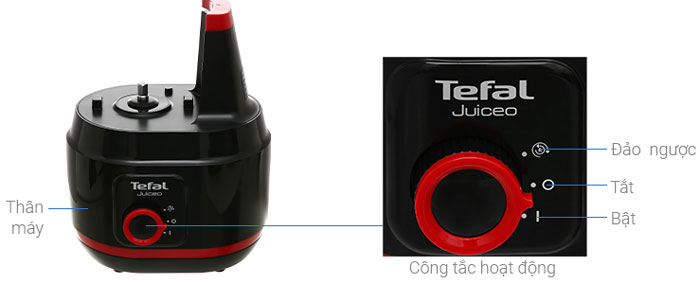 Máy ép trái cây Tefal ZC150838 có chức năng đảo chiều