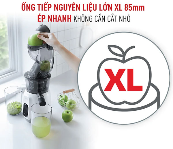 Tefal ZC600138 có ống tiếp nguyên liệu cỡ lớn