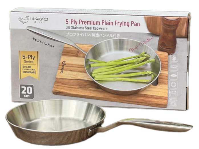 Chảo inox 316 liền khối 5-ply Premium 20cm Kaiyo KIP-3772