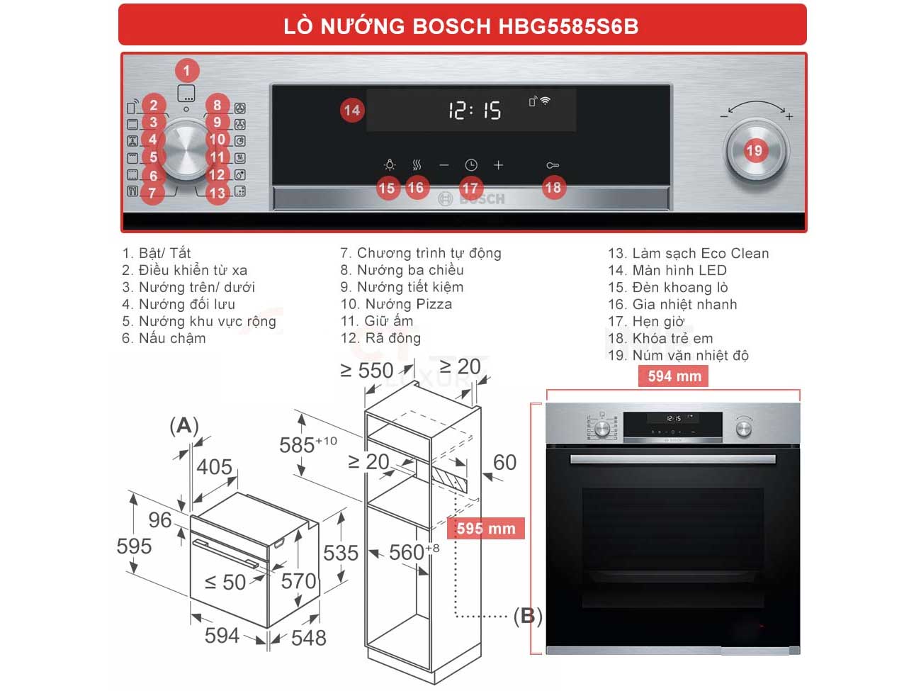 Lò nướng Bosch HBG5585S6B