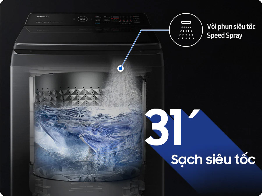 Máy giặt cửa trên Samsung Inverter 13 kg WA80F13S5BSV