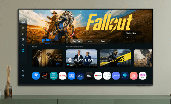 Smart TV QLED 4K Samsung 55 inch QA55Q7FAAKXXV sử dụng hệ điều hành One UI Tizen