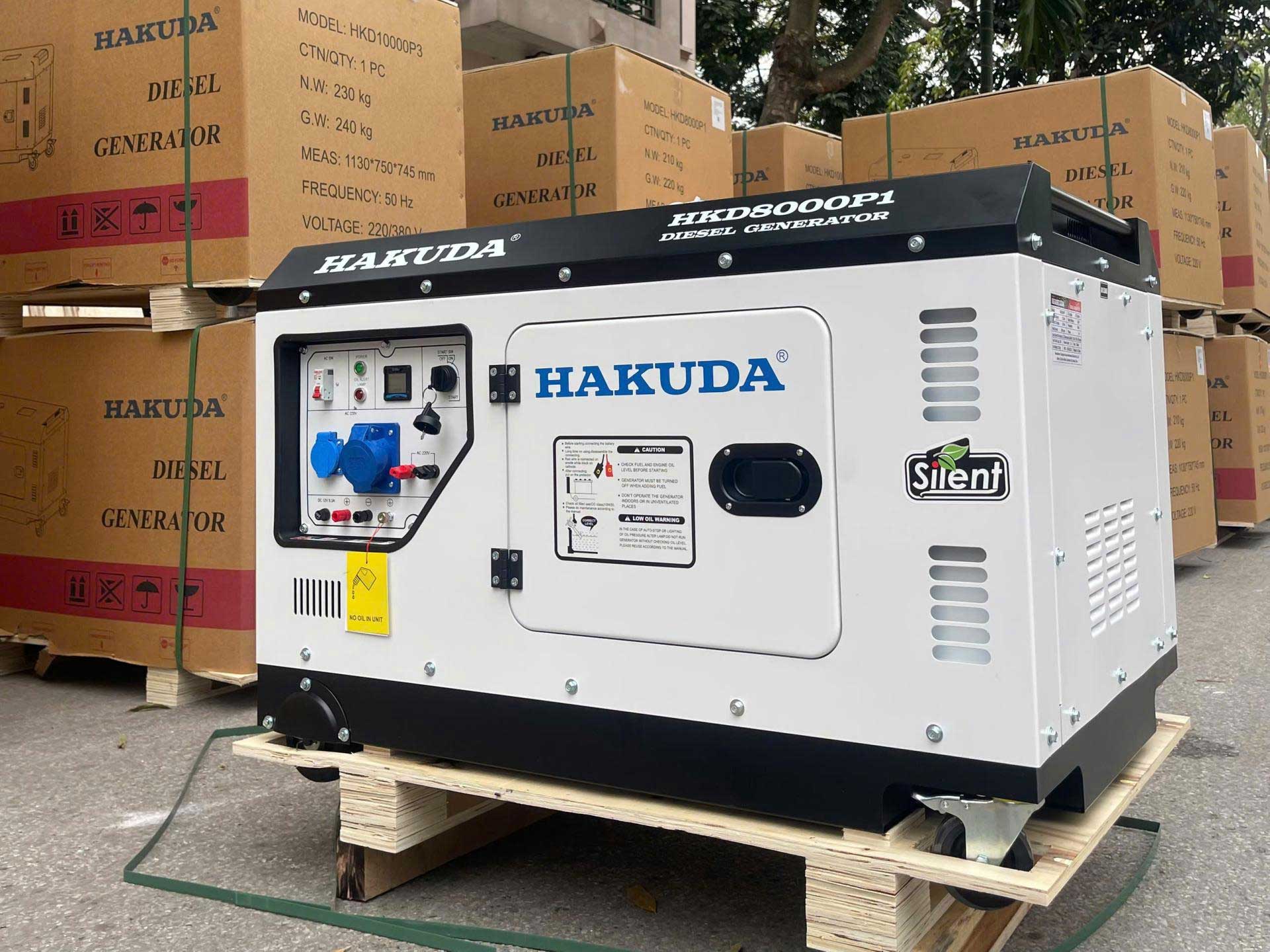 Máy phát điện chạy dầu 8KW Hakuda HKD8000P1