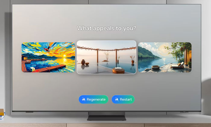 Smart TV QLED 4K Samsung 55 inch QA55Q8FAAKXXV giúp bạn sáng tạo hình nền với AI