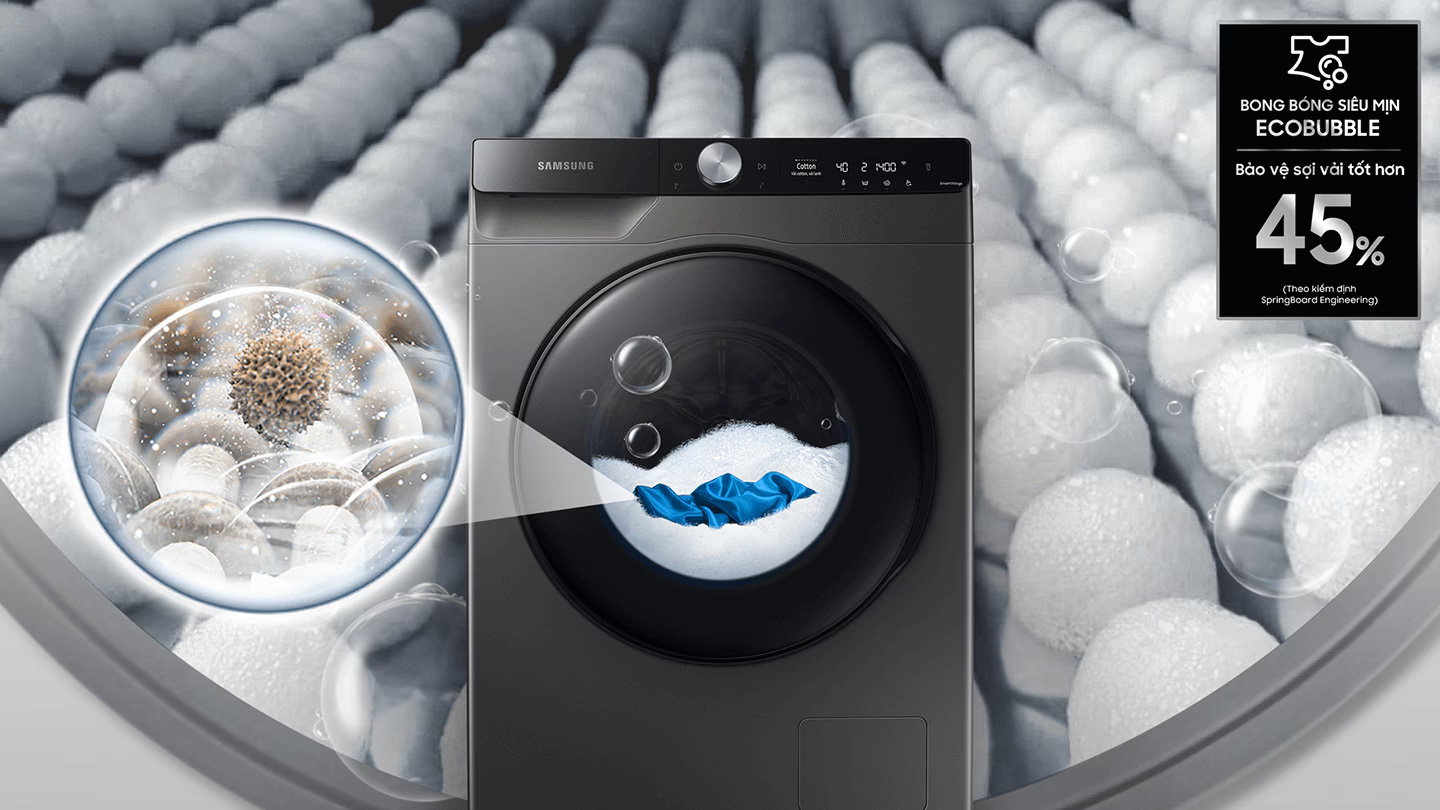 Máy giặt Samsung Bespoke AI EcoBubble Inverter WW10DB7U34GBSV