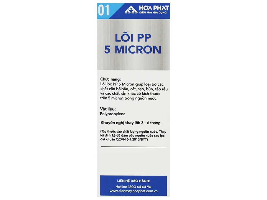 Lõi lọc thô Hòa Phát số 1 PP 5 Micron 