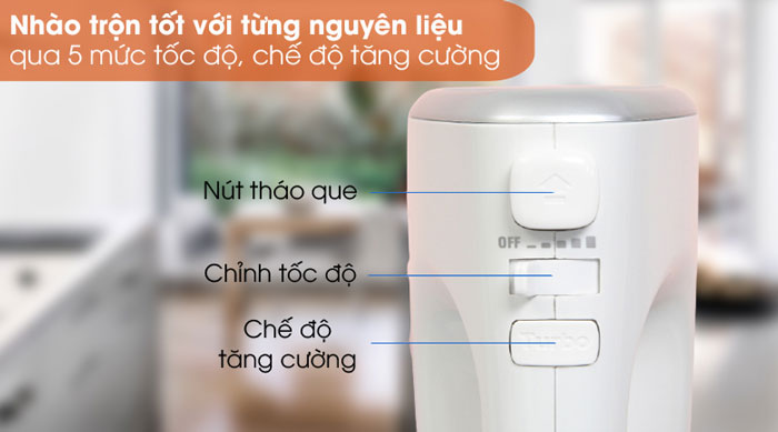 Máy đánh trứng Electrolux EHM3407 có 5 tốc độ hoạt động