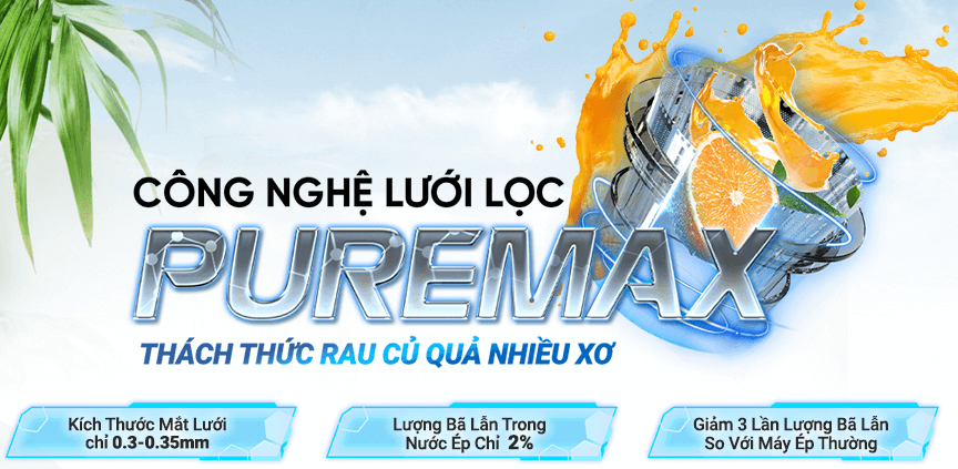 Máy ép trái cây Sunhouse SHD5503 được trang bị bộ lưới lọc Puremax