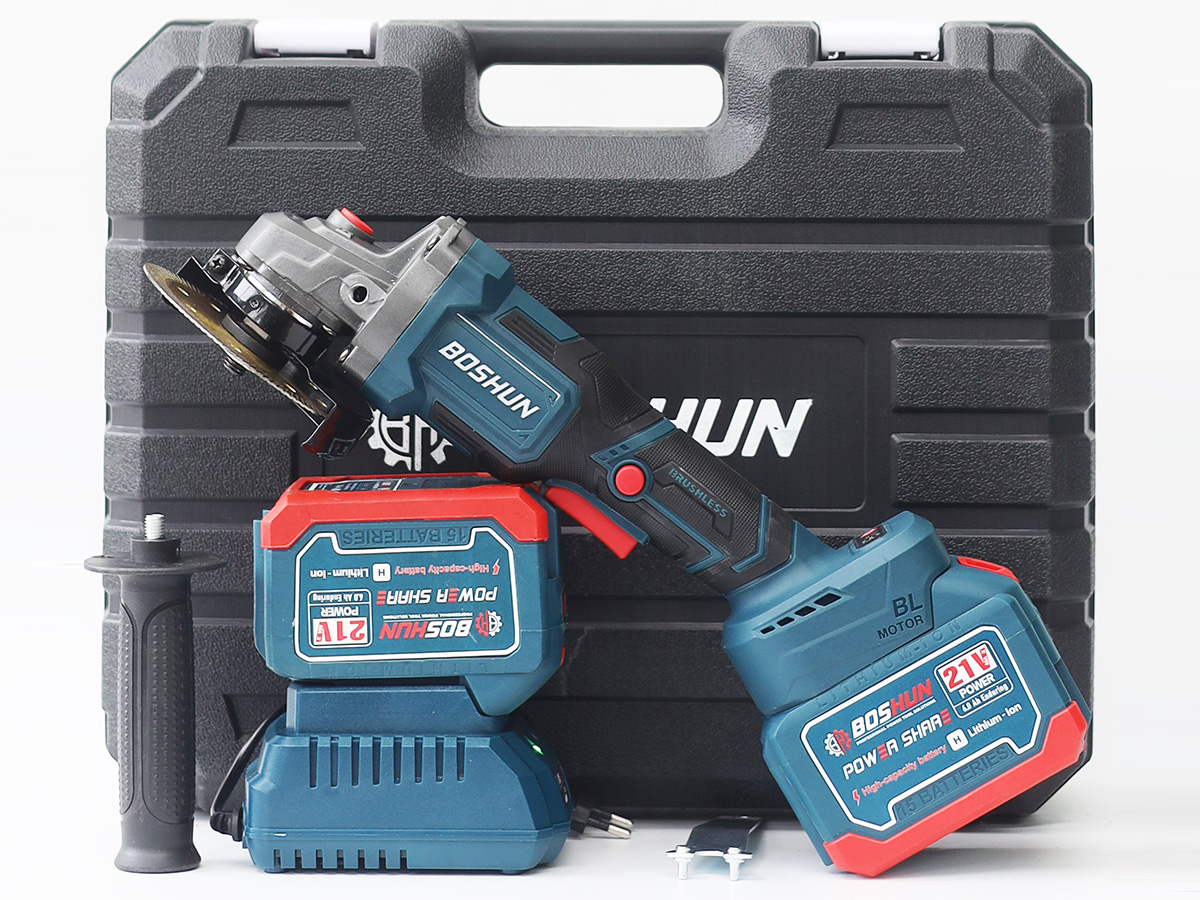 Máy mài, cắt dùng pin Boshun BS-AG100BL - Công tắc bóp