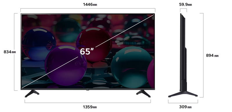 Kích thước Smart TV UHD AI 4K 65 inch LG 65UA7350PSB