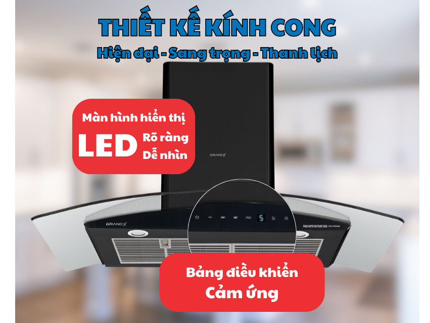 Máy hút mùi kính cong  