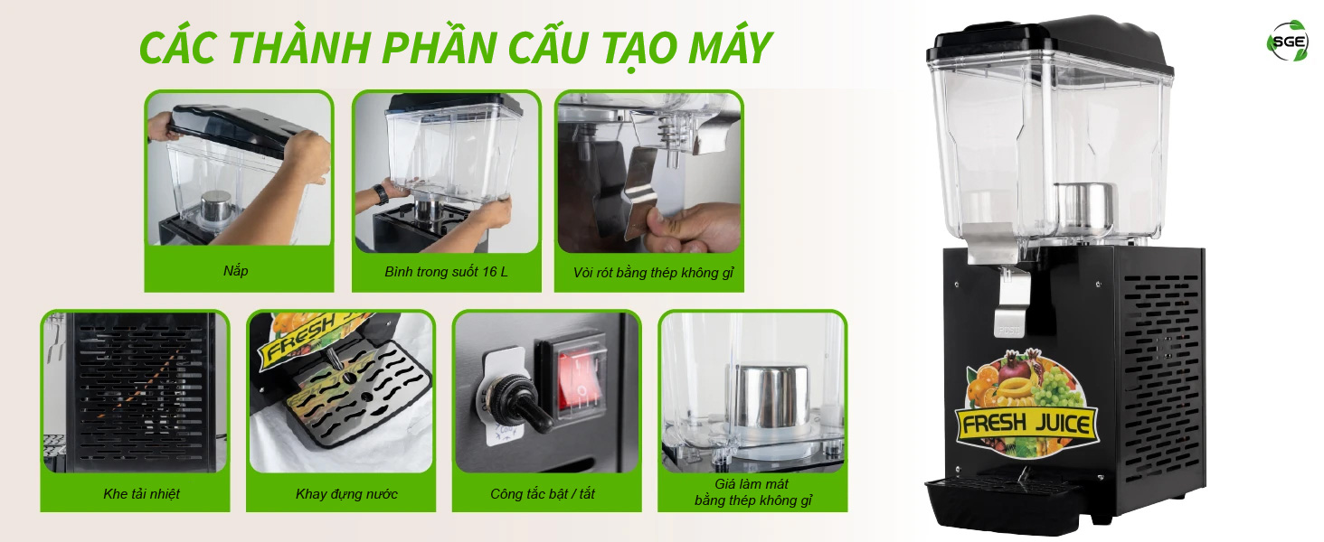 Máy làm lạnh nước trái cây JS16LX1-STIR-T