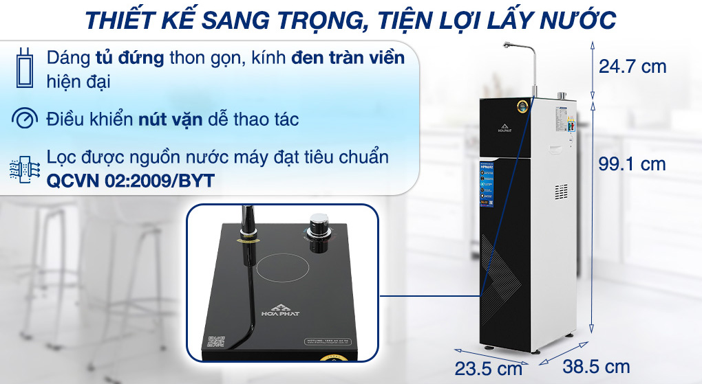 Máy lọc nước RO 3 chức năng nóng nguội lạnh Hòa Phát HPN692 10 lõi