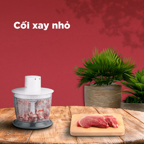 Máy xay cầm tay Sharp EM-H076SV-WH đi kèm cối xay nhỏ