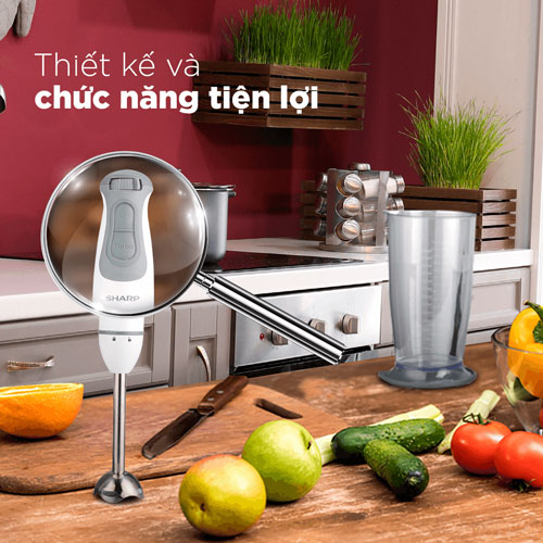 máy xay cầm tay Sharp EM-H076SV-WH có thiết kế hiện đại