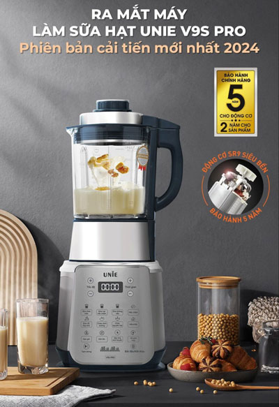 máy làm sữa hạt UNIE V9S Pro có kiểu dáng hiện đại