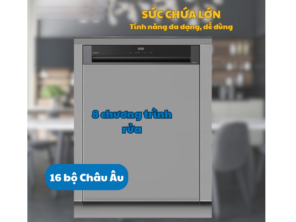 Máy rửa bát bán âm tủ 
