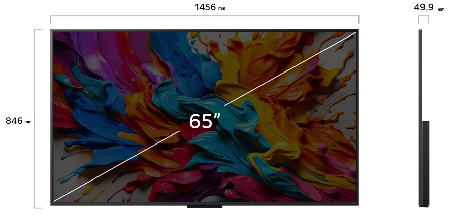 Kích thước Tivi LG AI 65 inch 65QNED9MASA