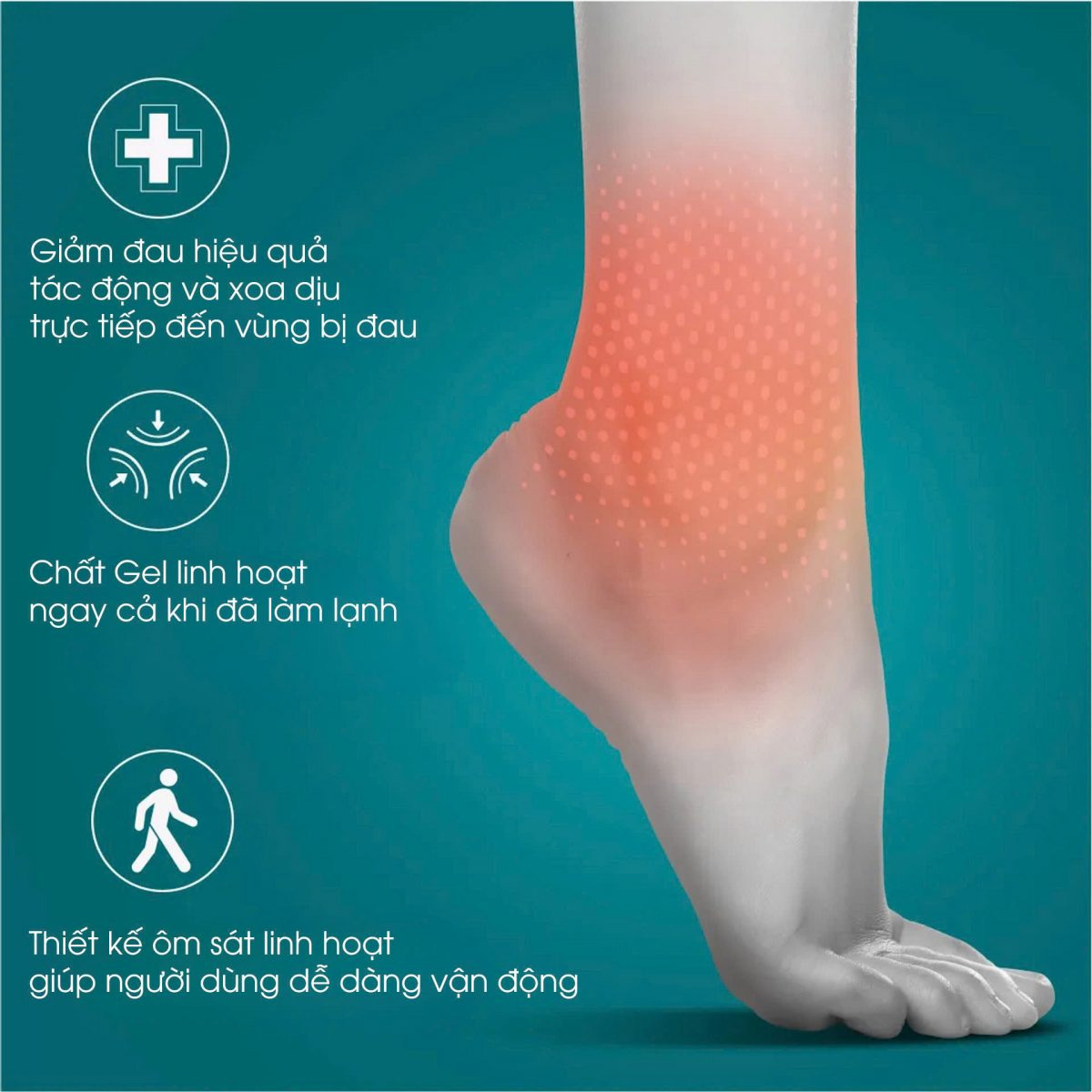 Bao massage giảm đau nóng lạnh cho cổ chân HoMedics SR-GA800J