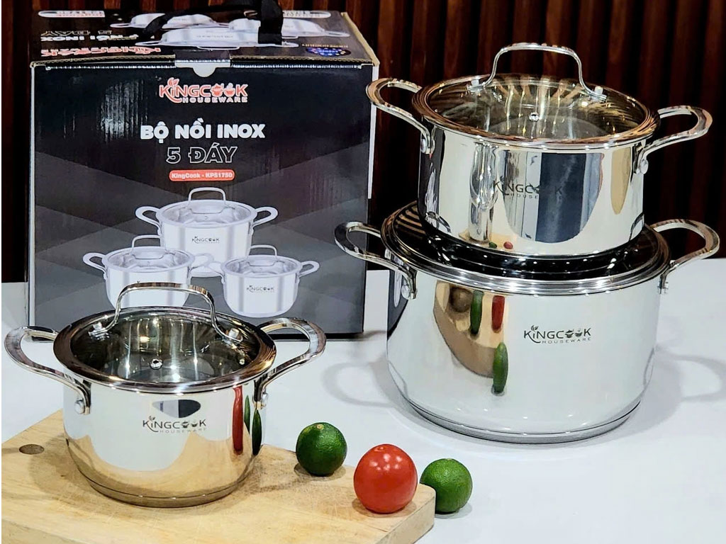 Bộ nồi inox 5 đáy KingcooK KPS1750
