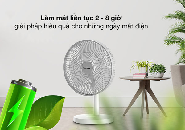Sunhouse SHD7115 có thời gian hoạt động từ 2 - 8 tiếng