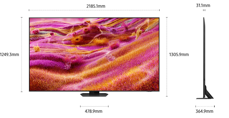 Kích thước Tivi AI NEO QLED MiniLED 4K Samsung 98 inch QA98QN90FAKXXV